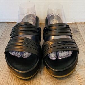 Beek, Macaw Handmade Womens Black Leather Sandals, 10